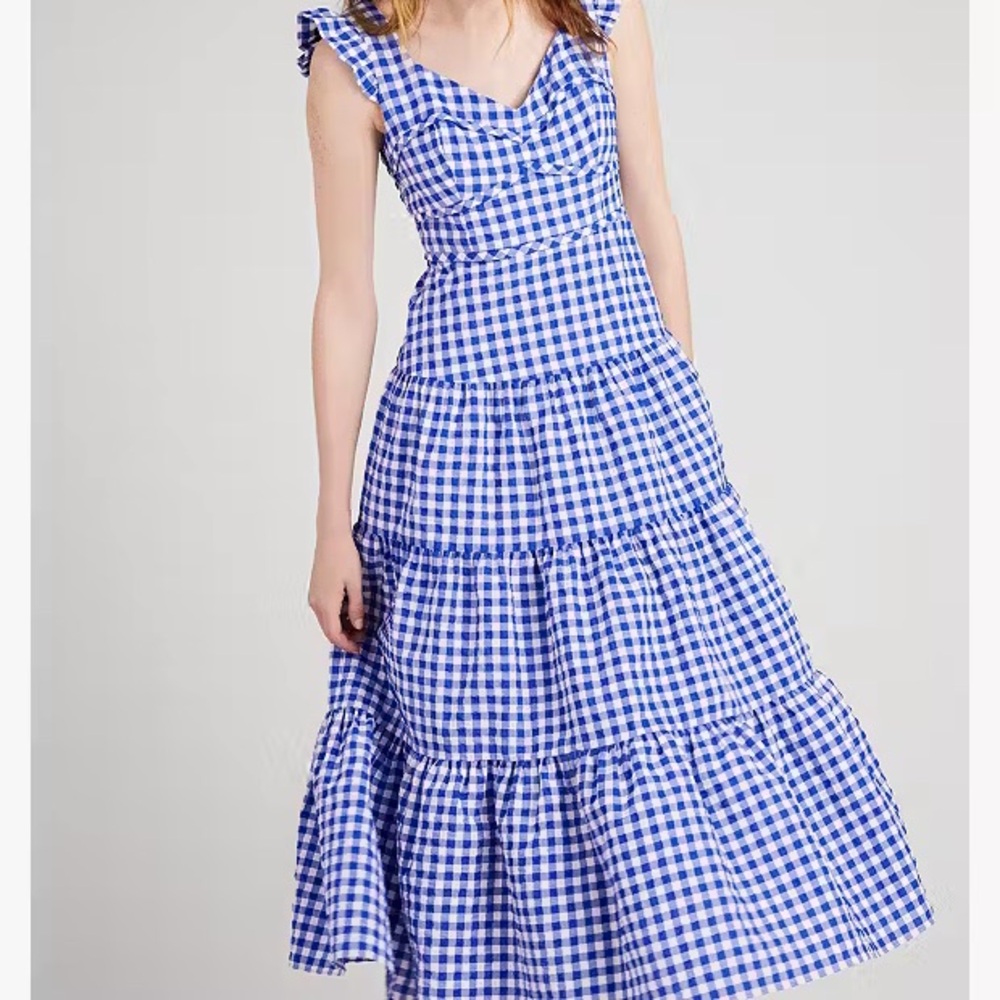 Kate spade gingham drop waist maxi
